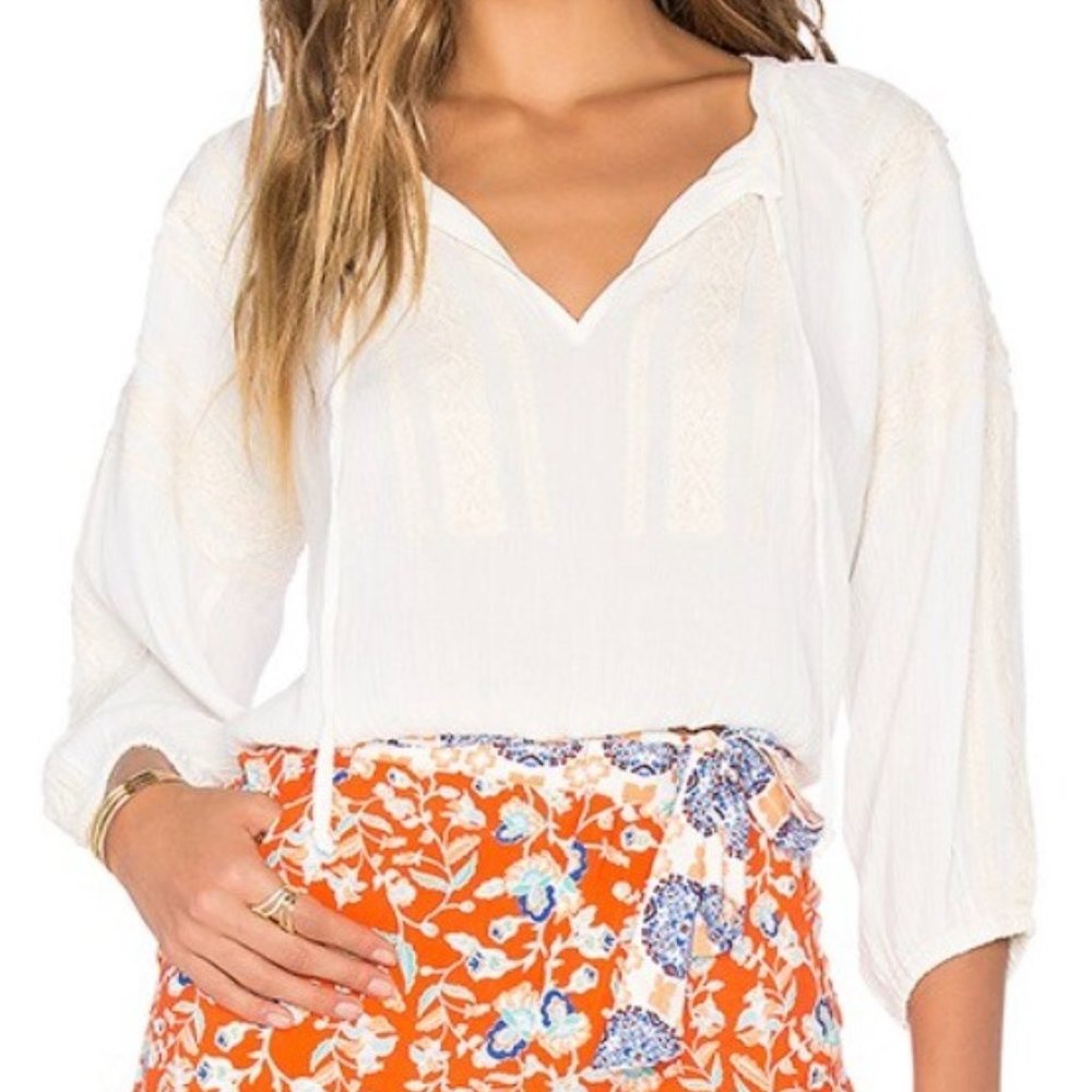 MINKPINK Wild Traveler Crop Top, Off White, XS
